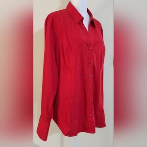Est 1946 Women’s Size XL Red Long Sleeve Rhinestone Button-down Blouse